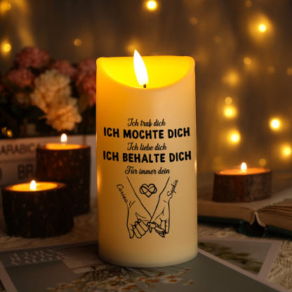 Personalisierte LED-Kerze mit Kalender & Namen