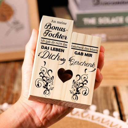 Für meine Bonustochter Kerzenhalter-Set aus Holz