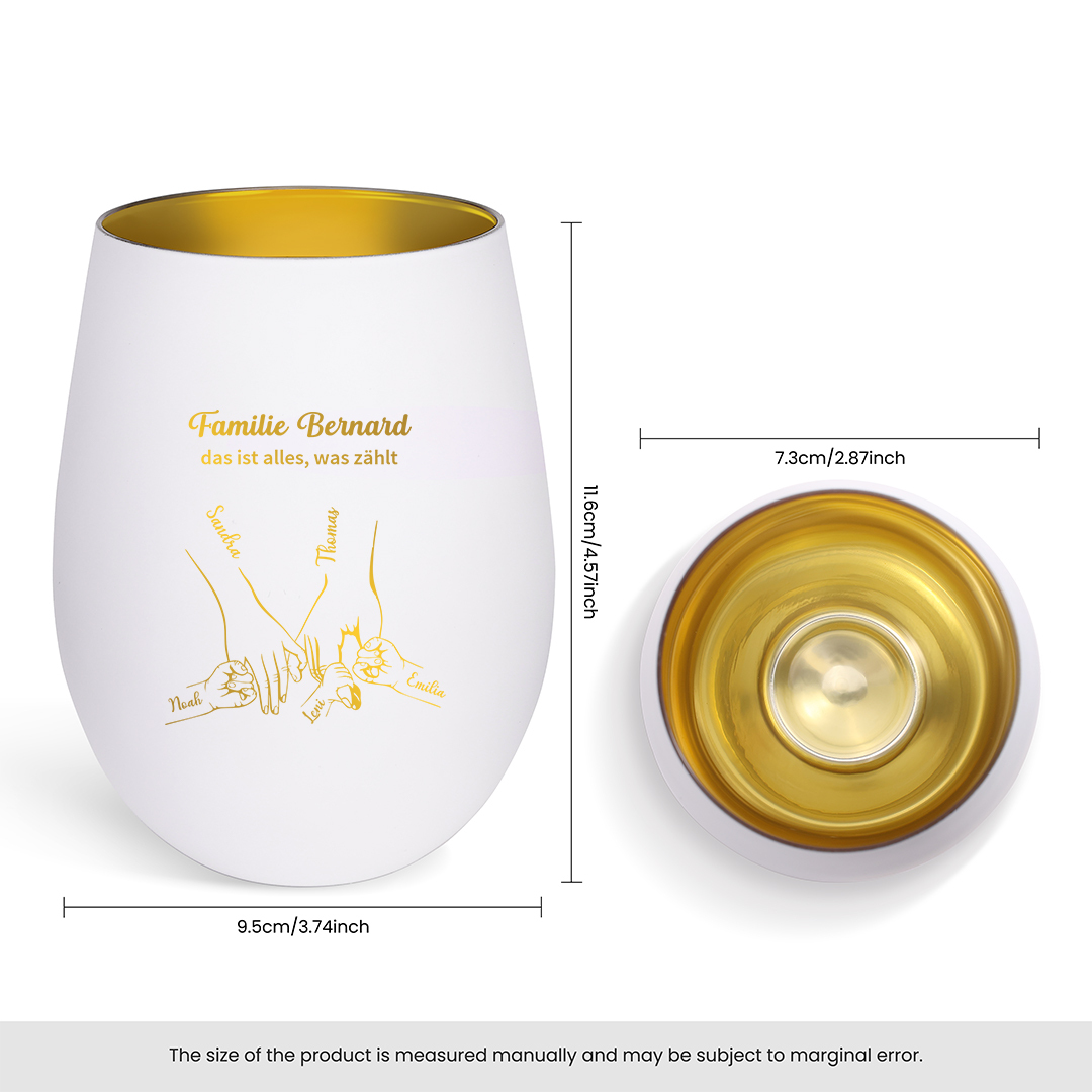 Personalisierter Kerzenhalter aus Glas mit 1 bis 7 Namen der Kinder Geschenk für die Familie