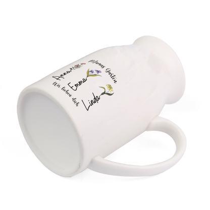 Personalisierte Keramikvase „Mamas Garten“ mit 1–10 Geburtsmonaten und Namen