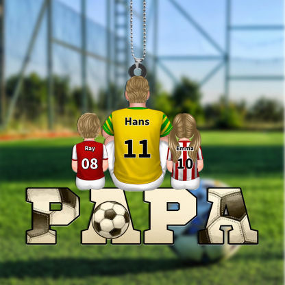 Personalisiertes Fußball-„PAPA“-Ornament mit Namen & Nummern