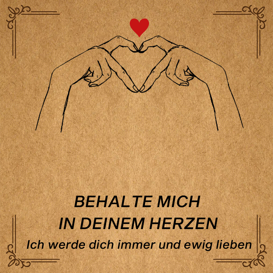 Personalisierte Herz Medaillon Kette mit Foto als Geschenkset mit Karte