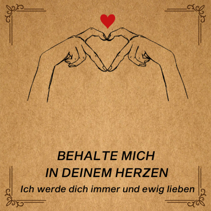 Personalisierte Herz Medaillon Kette mit Foto als Geschenkset mit Karte