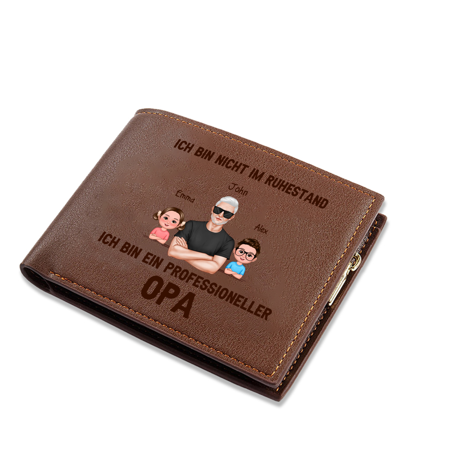 Personalisierte PU-Leder-Geldbörse, "Ich bin ein professioneller Opa"
