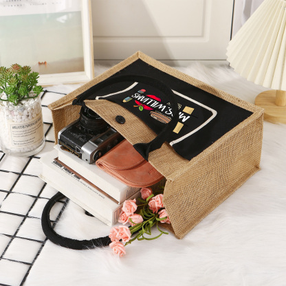 Personalisiertes Lehrer-Geschenk: Jutetasche mit Name & Motiv aus Jute-Canvas