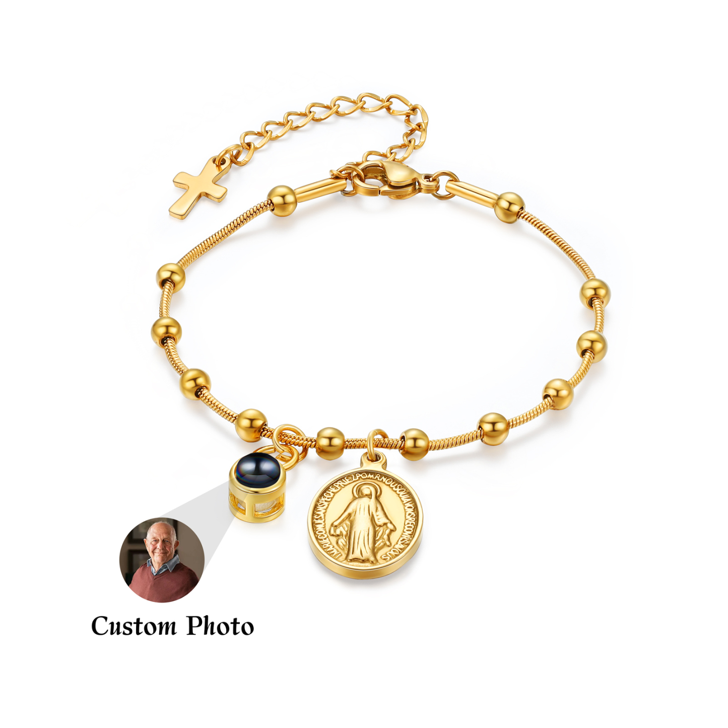 Jungfrau Maria personalisiertes Foto-Projektionsarmband