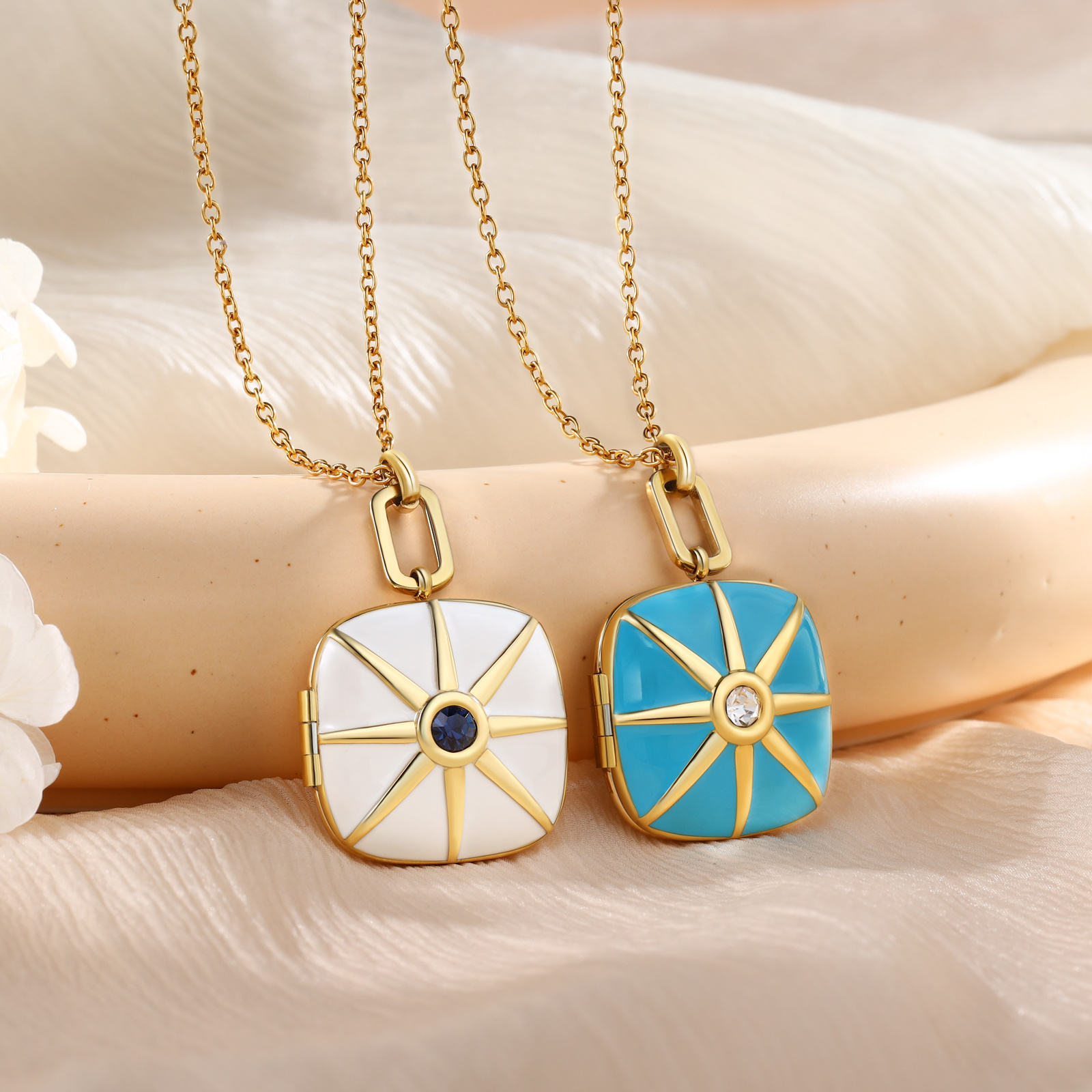 Personalisierte Medaillon-Halskette mit 2-Foto, Gravur-Wunschtext für Familie