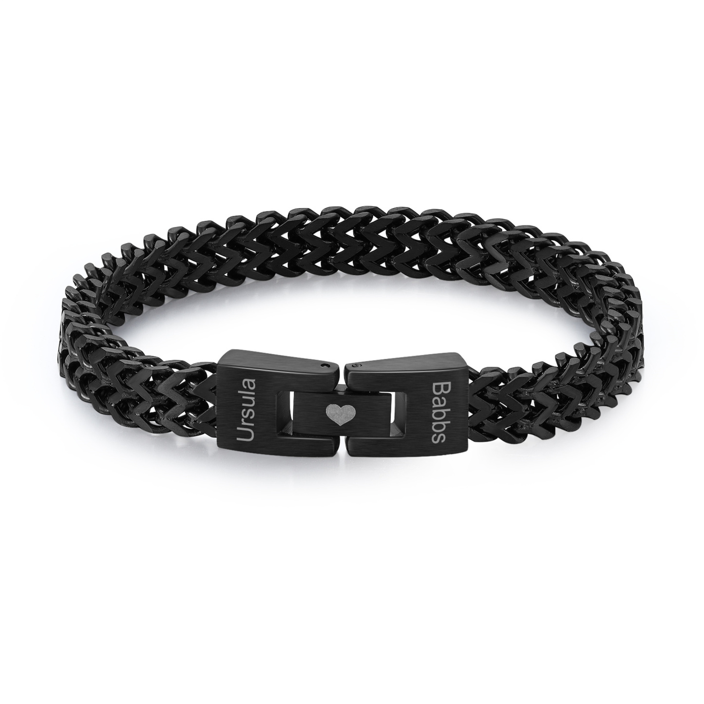 Personalisiertes Herren-Armband mit kubanischer Gliederkette aus Edelstahl mit Namen