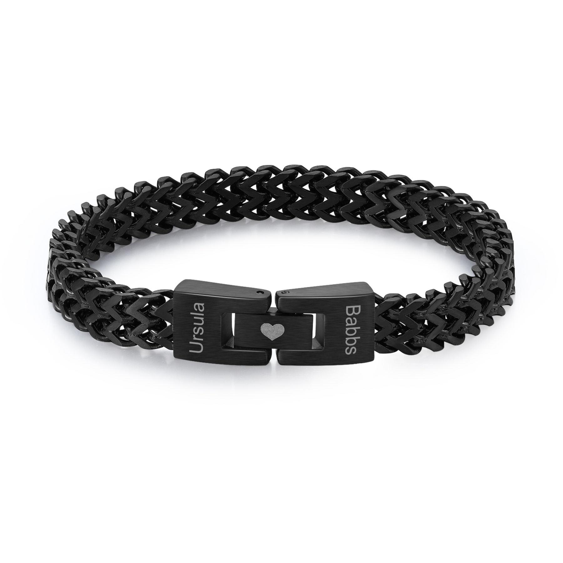 Personalisiertes Herren-Armband mit kubanischer Gliederkette aus Edelstahl mit Namen