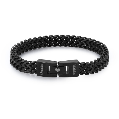 Personalisiertes Herren-Armband mit kubanischer Gliederkette aus Edelstahl mit Namen