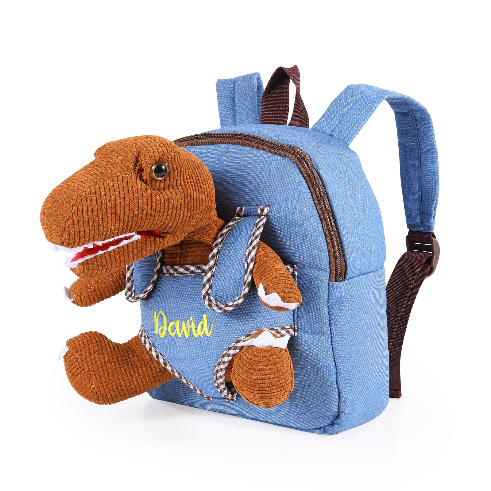 Personalisierter Dinosaurier-Rucksack für Kinder mit Namen – Geschenk zum Schulanfang