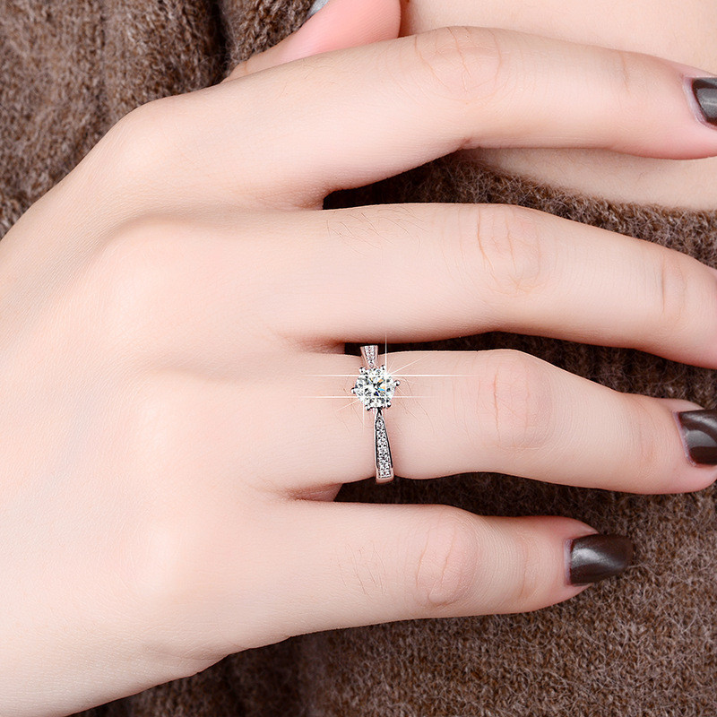 925 Sterling Silber Blume Ring mit Zirkonia