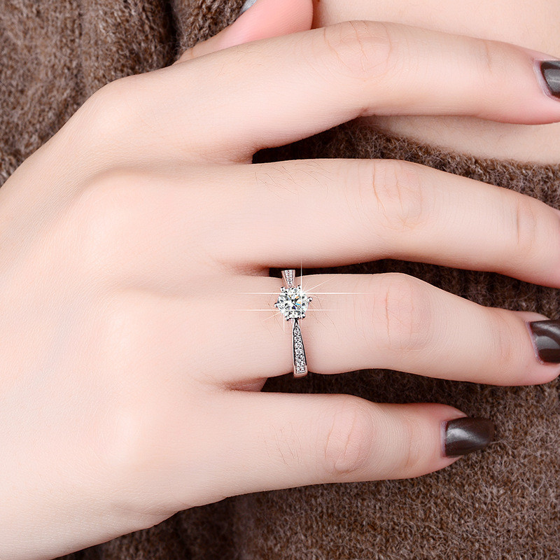 925 Sterling Silber Blume Ring mit Zirkonia