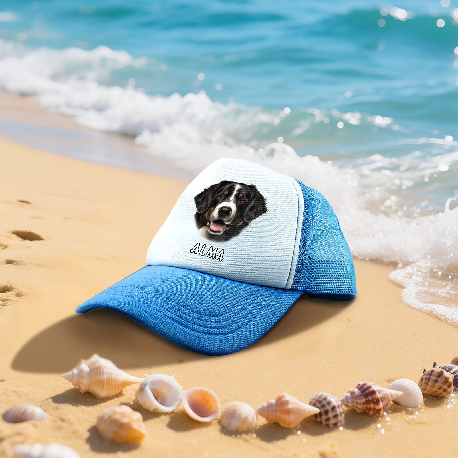 Personalisierte Mesh-Trucker-Cap mit Foto & Namen – Geschenk für Hundebesitzer und Tierliebhaber