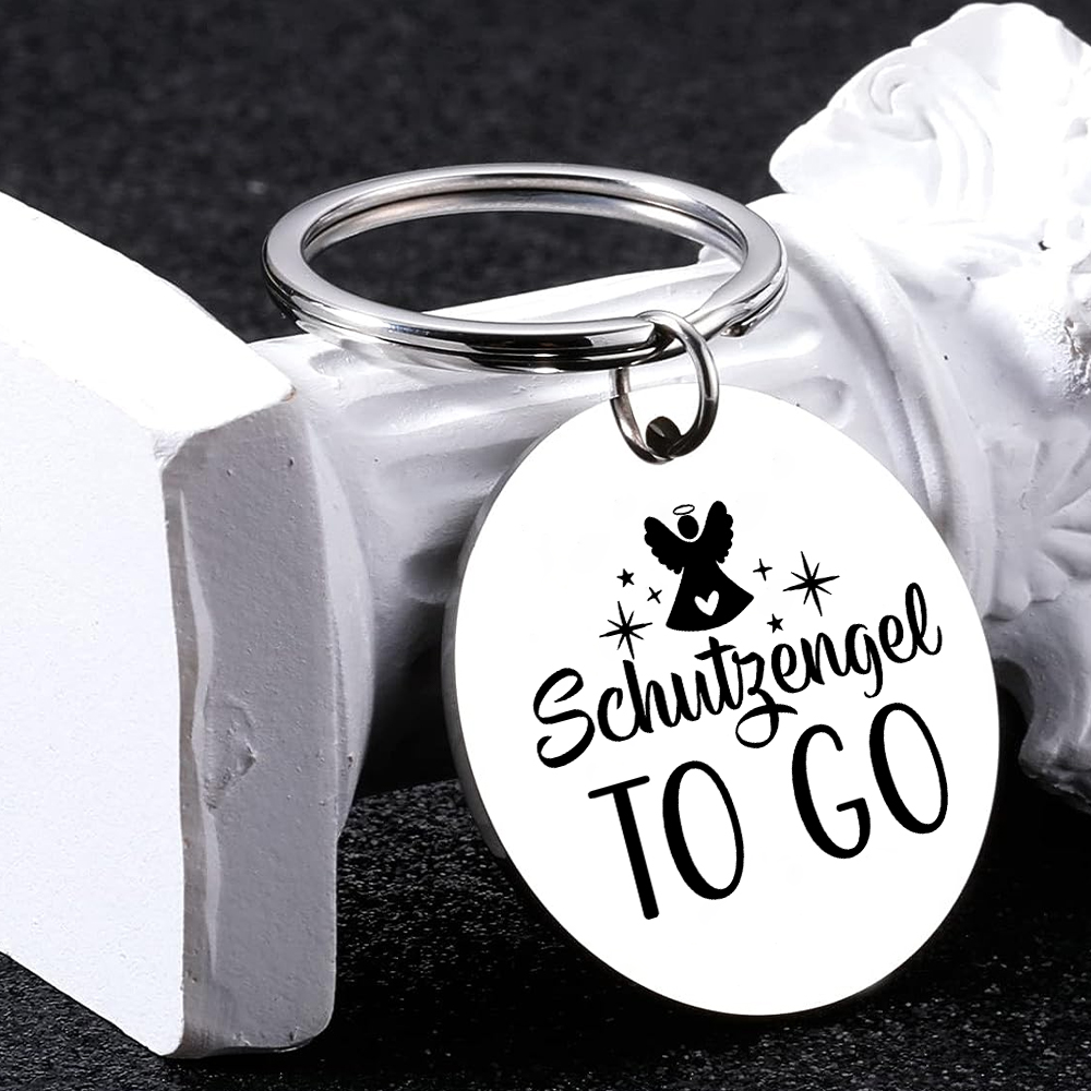 Personalisierte Schutzengel Foto-Kindertag Schlüsselanhänger Edelstahl rund für Kind