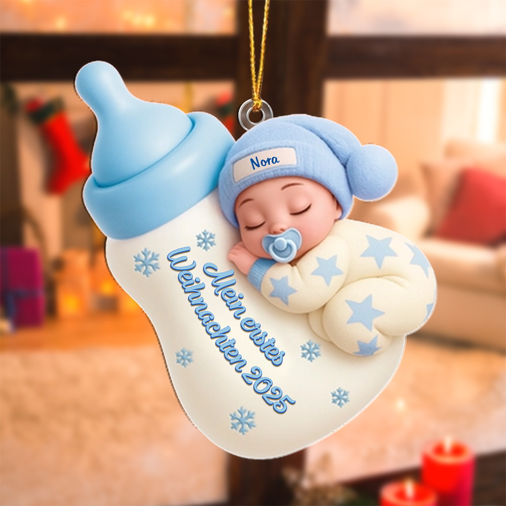 Schlafbaby-Ornament Babyflasche Erstes Weihnachten