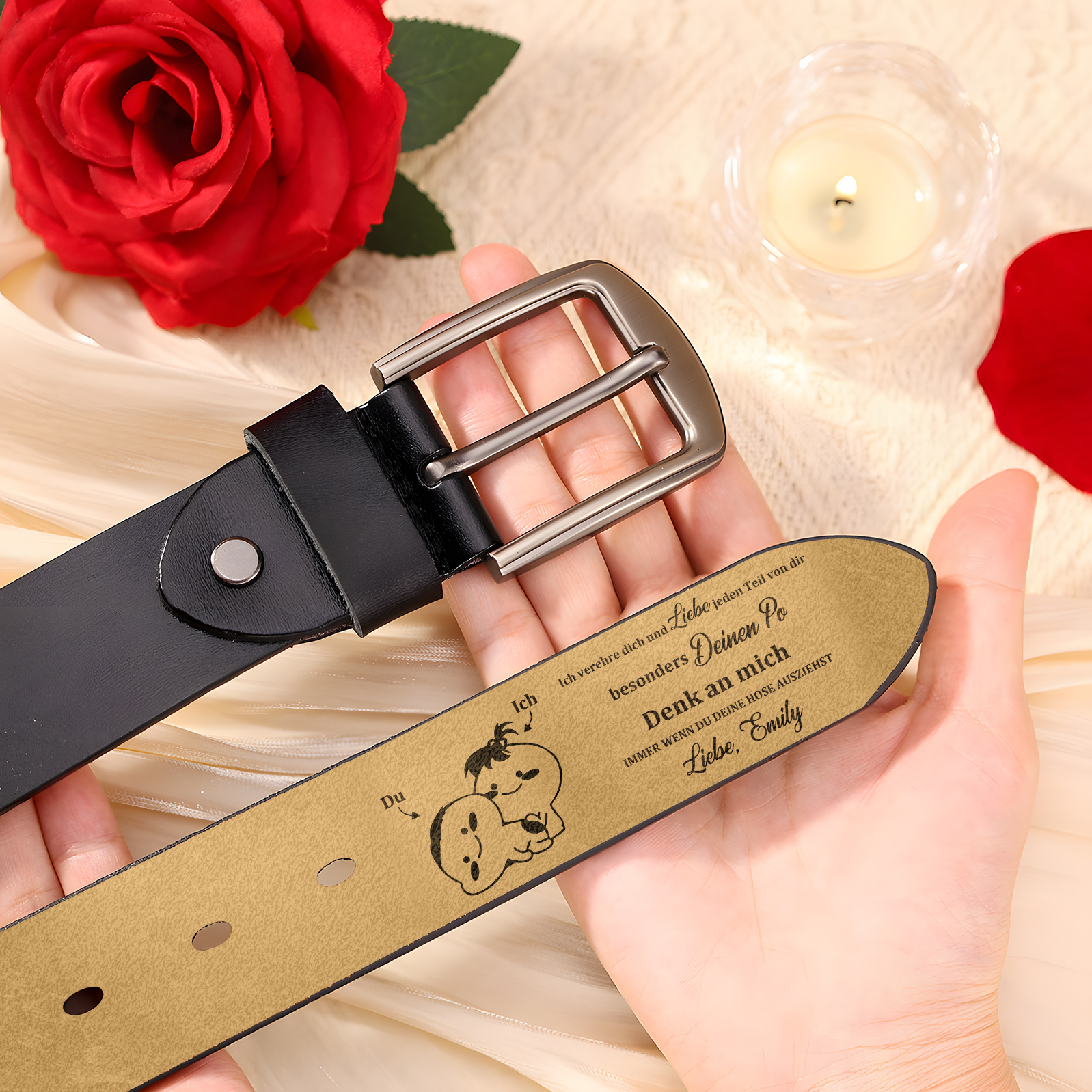 Personalisierter Herren Gürtel liebe jeden Teil von dir Geschenk für Ihren Partner Männer