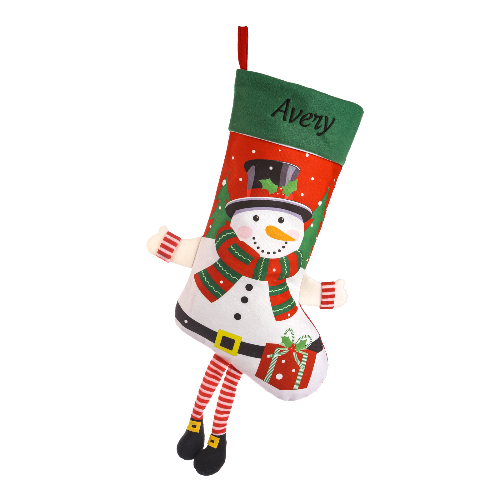Personalisierte niedlich Übergroßer Plüsch-Weihnachtsstrumpf mit Namen, 3D-Beine