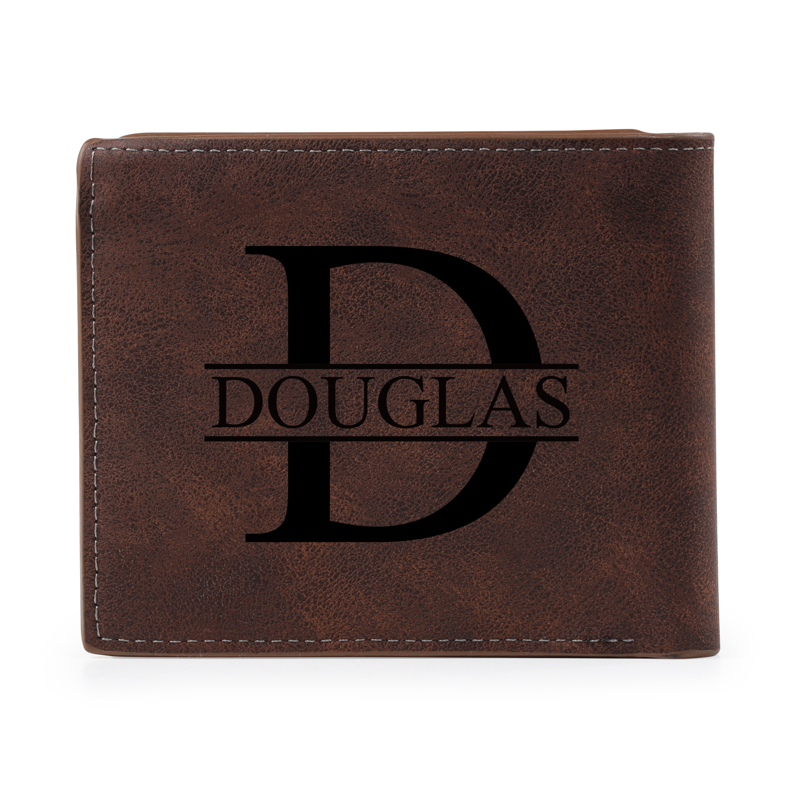 Personalisierte Herren Geldbörse aus PU‑Leder mit graviertem Foto und Namen