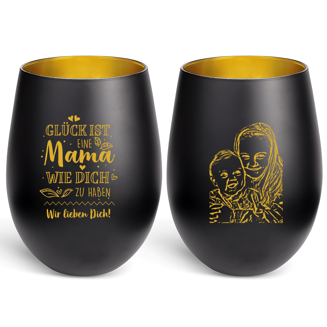 Personalisierter Kerzenhalter aus Glas mit Foto Geschenk für Mama