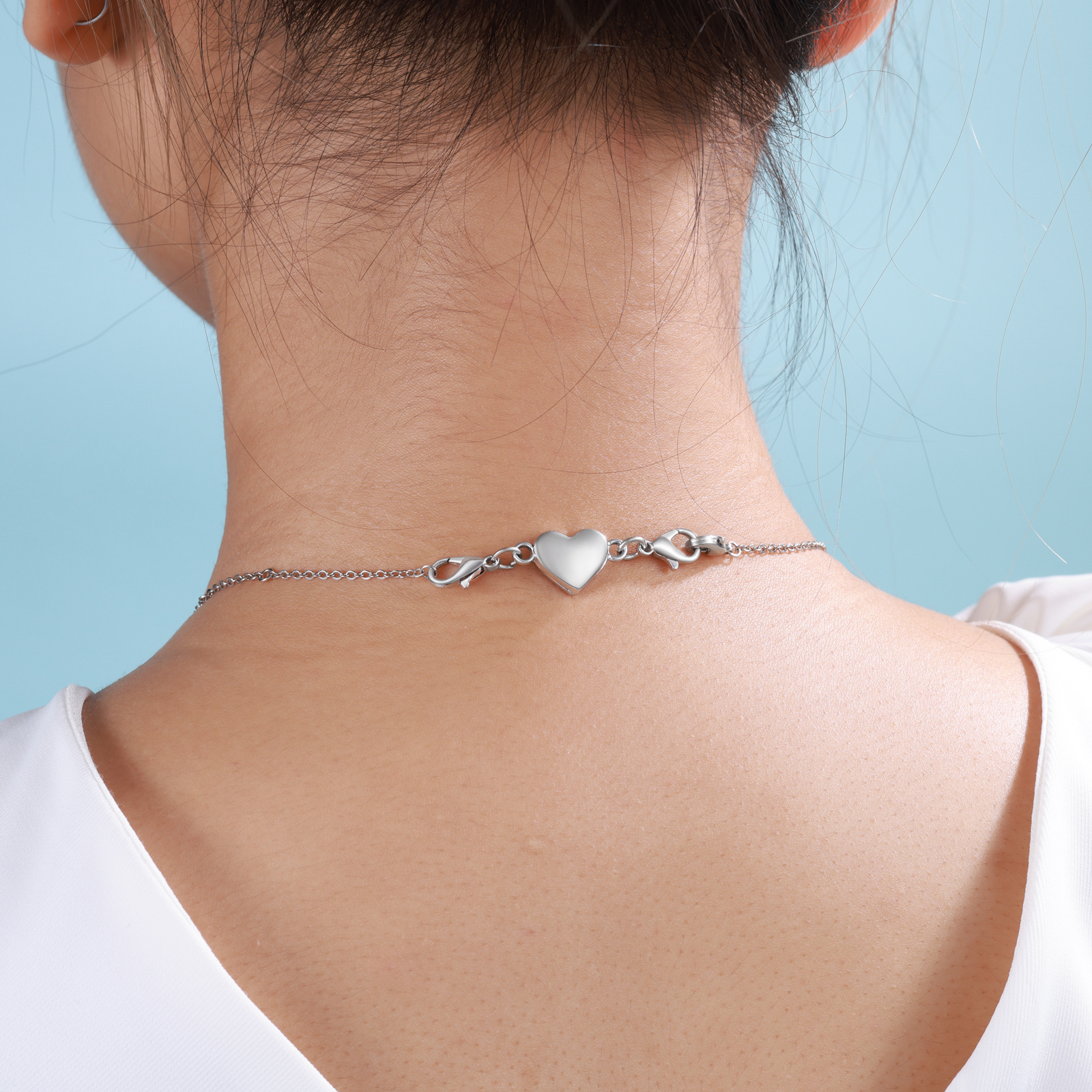 Personalisierte Herzkette mit Händen, Fotoprojektion, Geschenk für sie