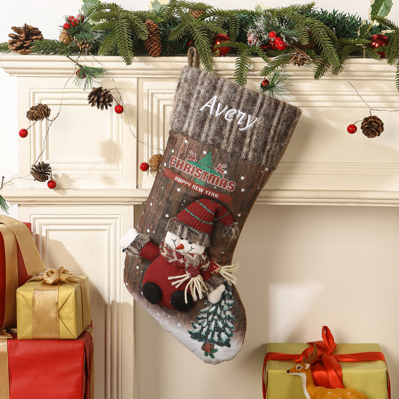 Weihnachtsstrumpf personalisiert mit LED Name Farbe und Schrift wählbar Geschenk zu Weihnachten und Nikolaus für Kinder Eltern Paare Freunde | Kttenmachen