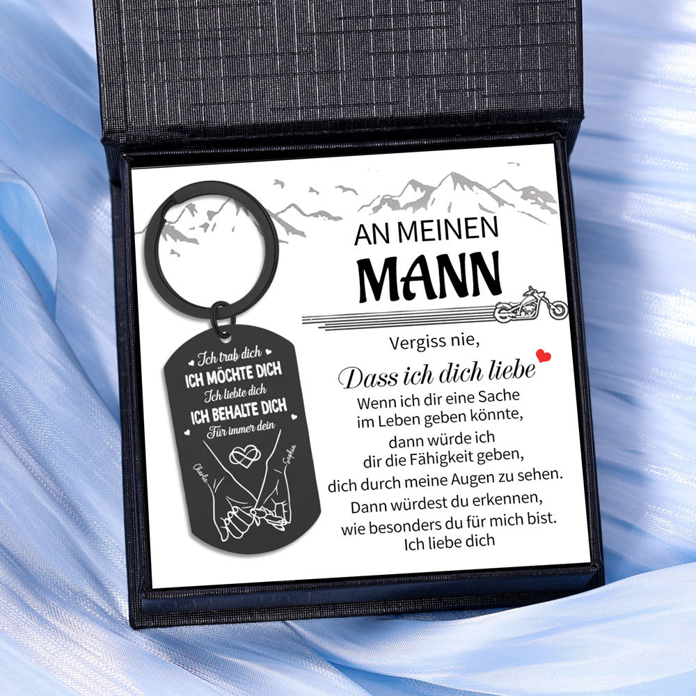 Personalisierter mit 2 Namen & 1 Datum & 1 Jahr Schlüsselanhänger - Der Tag, an dem wir uns trafen