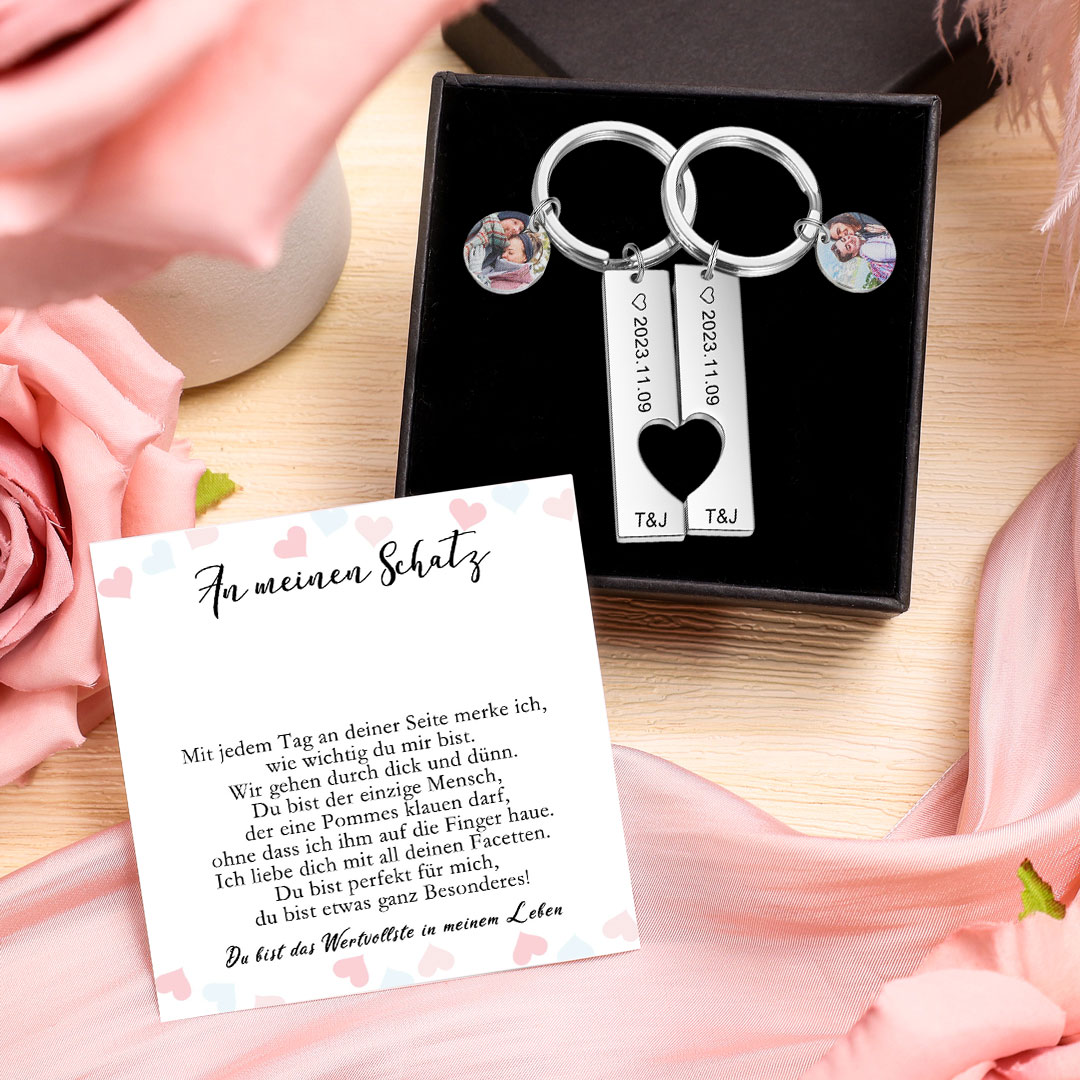 Personalisierbarer Schlüsselanhänger mit Namen und Fotos