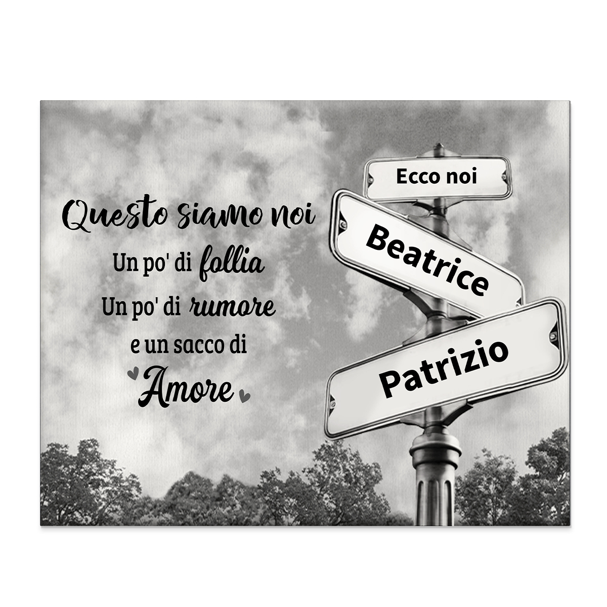 Questo siamo noi-Targa con nomi personalizzabili per famiglia