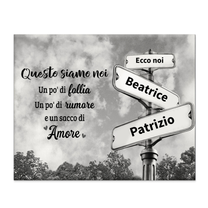 Questo siamo noi-Targa con nomi personalizzabili per famiglia