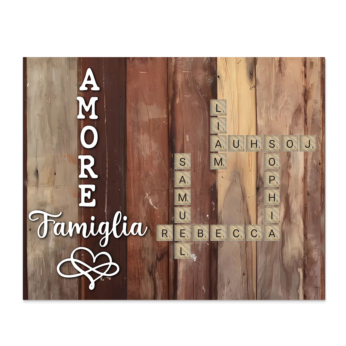 [Copy]Targa in Legno Personalizzata - Incisioni Fino a 12 Nomi - Decorazione e Regalo di Natale per Famiglia | Jessemade