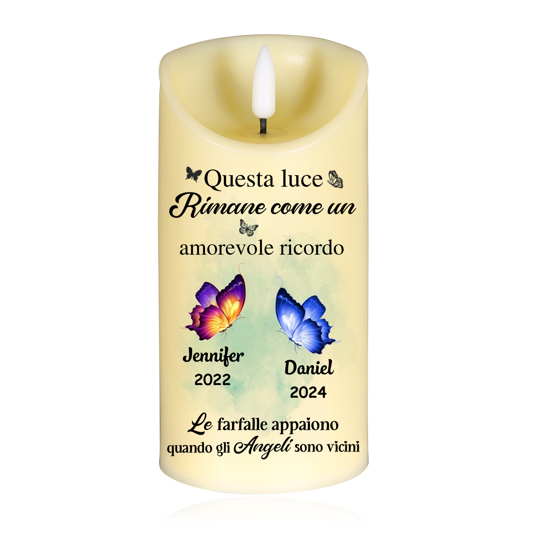 [Copy]Candela Natalizia LED Personalizzata con 2-12 Nomi, Testo, Data e Design a Cruciverba – Regalo di Natale per la Famiglia | Jessemade