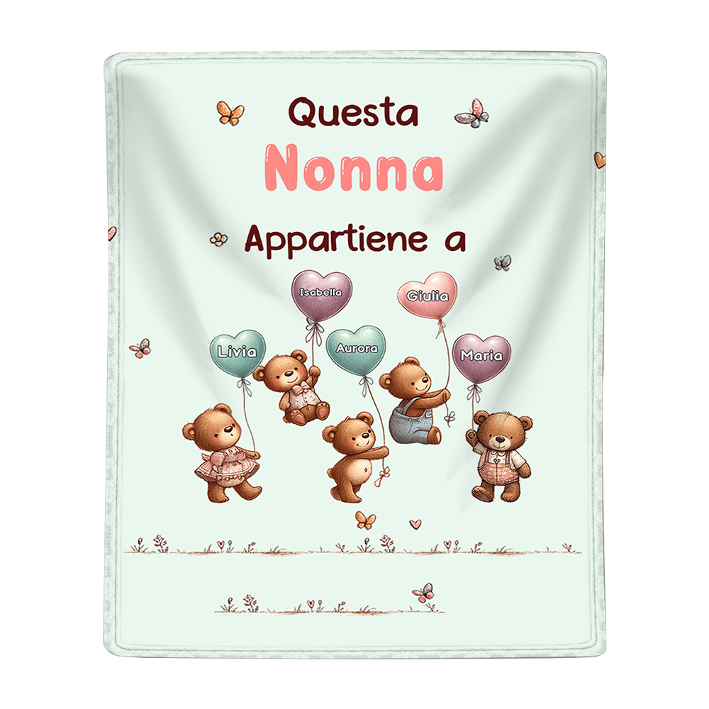 [Copy]All'inizio Mamma, Ora Nonna-Coperta con fiore di nascita e nome personalizzabili regalo per nonna/mamma