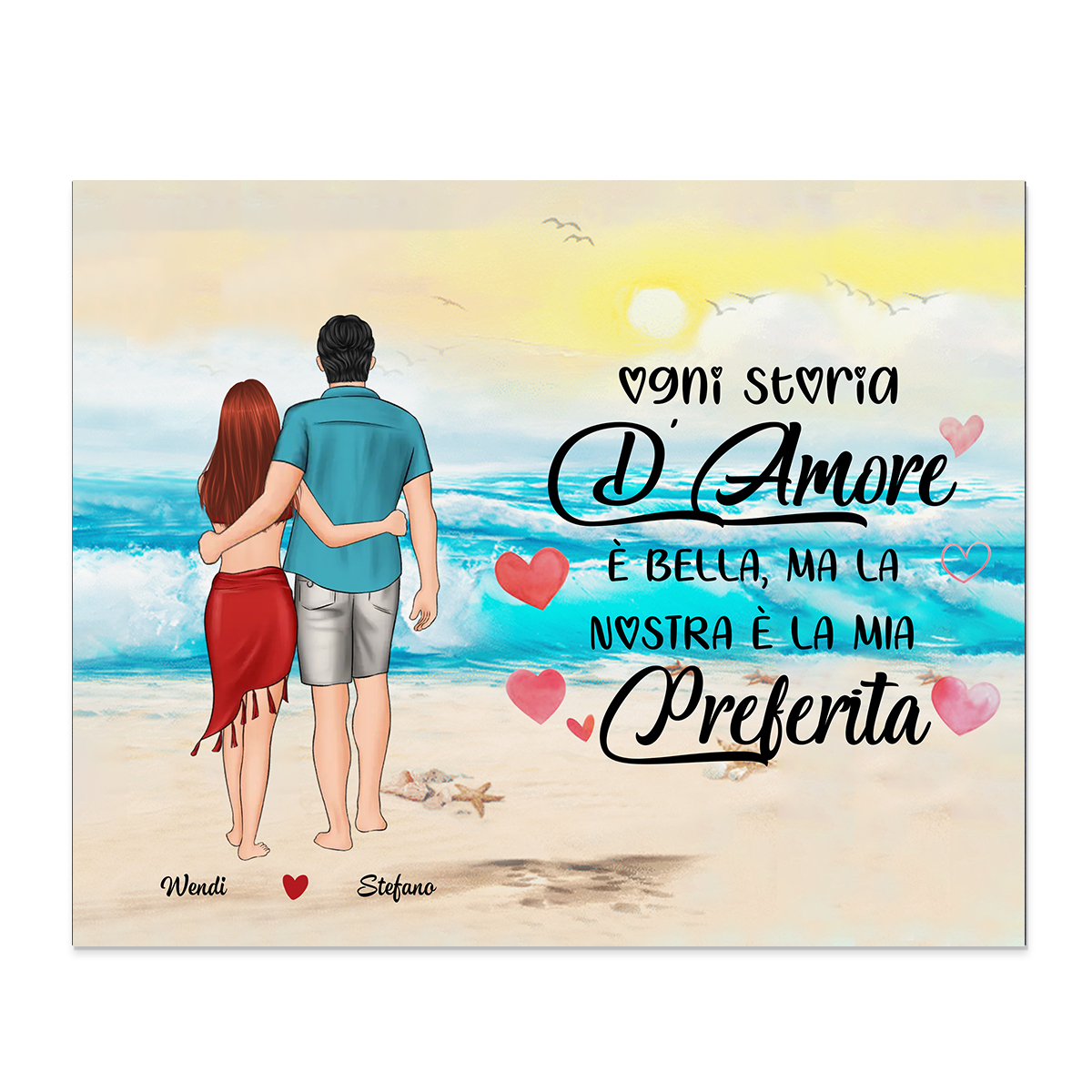 Decorazione in Legno Personalizzata – con 2 Nomi – "Ogni Storia d’Amore è Bella, ma la Nostra è la Mia Preferita", Regalo di San Valentino per Lei/Lui | Jessemade