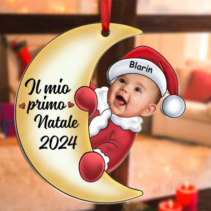 Ornamento di Natale a Forma di Luna Personalizzato per il Primo Natale del Bambino | Jessemade - Regalo di Natale per la famiglia