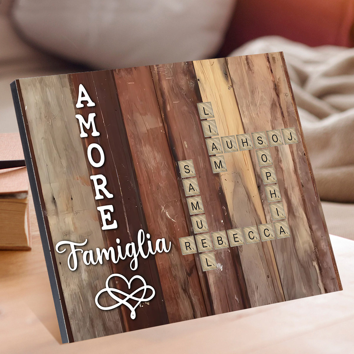 [Copy]Targa in Legno Personalizzata - Incisioni Fino a 12 Nomi - Decorazione e Regalo di Natale per Famiglia | Jessemade