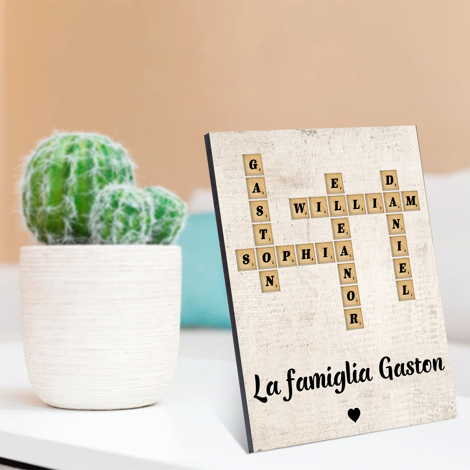 Targa in Legno Personalizzata - Incisioni Fino a 12 Nomi - Decorazione e Regalo di Natale per Famiglia | Jessemade