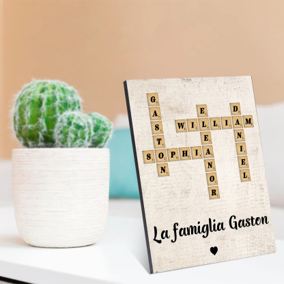 Targa in Legno Personalizzata - Incisioni Fino a 12 Nomi - Decorazione e Regalo di Natale per Famiglia | Jessemade