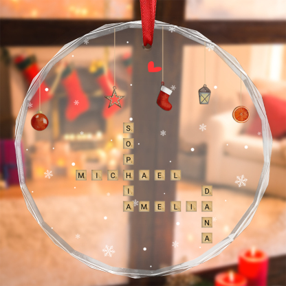 Decorazione Personalizzata con Nomi e Testi - Puzzle Scrabble Natalizio, Regalo di Natale per Famiglia | Jessemade