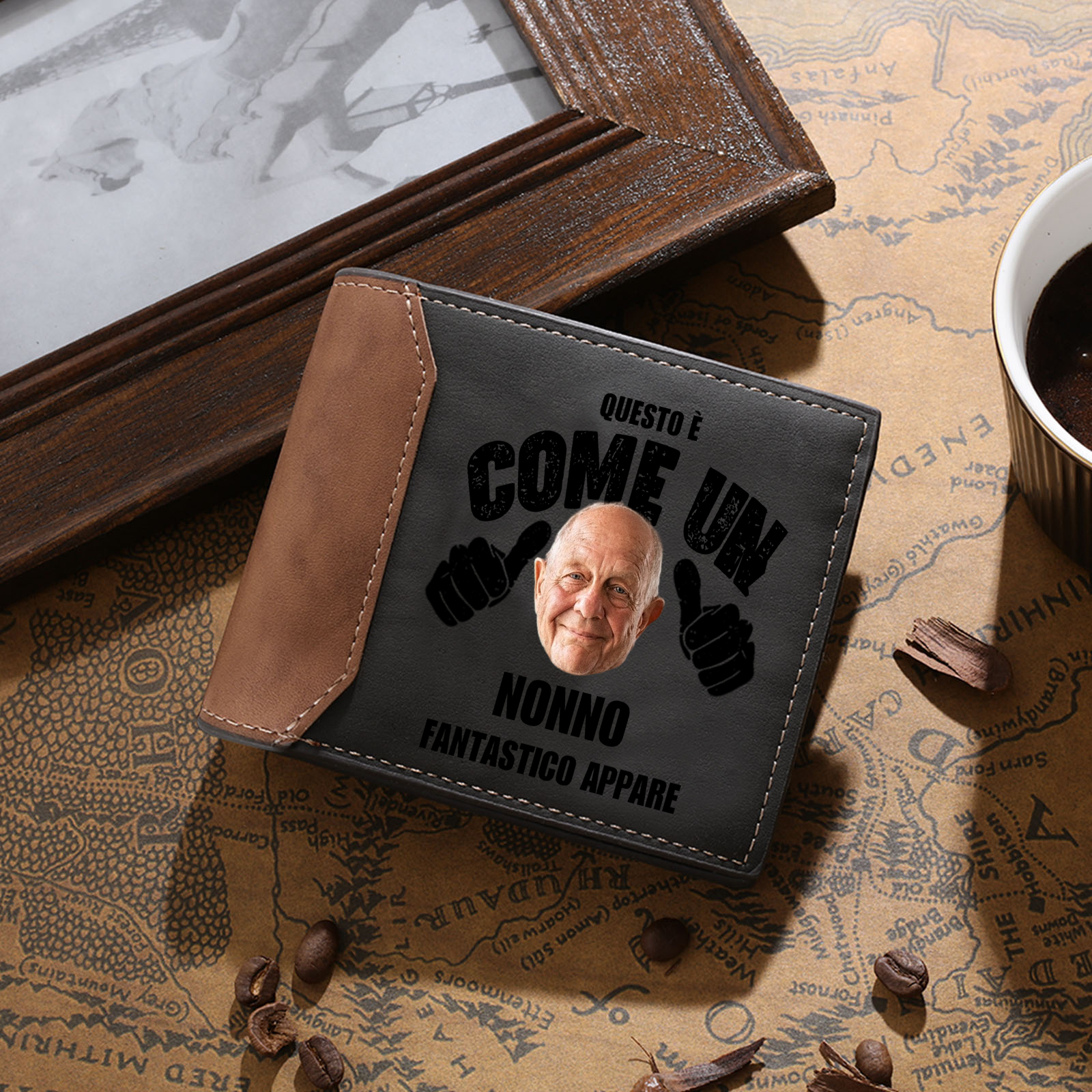 [Copy]Portafoglio Personalizzato da Uomo in PU – Fino a 6 Nomi e Personaggi – Regalo Perfetto per Papà | Jessemade