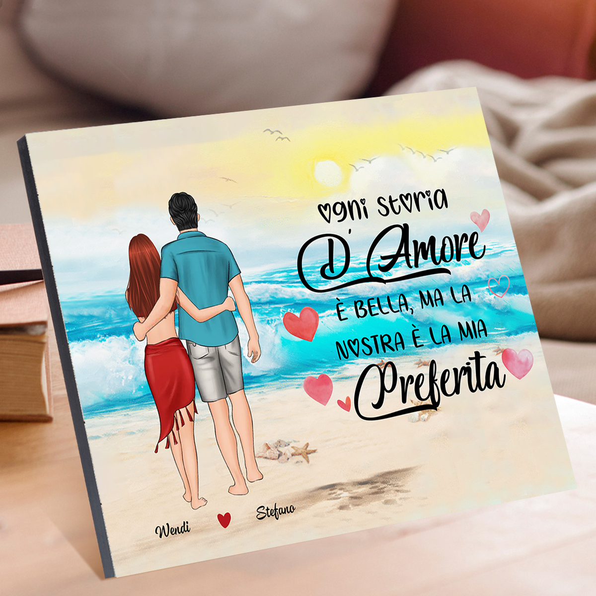 Decorazione in Legno Personalizzata – con 2 Nomi – "Ogni Storia d’Amore è Bella, ma la Nostra è la Mia Preferita", Regalo di San Valentino per Lei/Lui | Jessemade