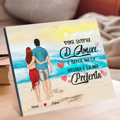 Decorazione in Legno Personalizzata – con 2 Nomi – "Ogni Storia d’Amore è Bella, ma la Nostra è la Mia Preferita", Regalo di San Valentino per Lei/Lui | Jessemade