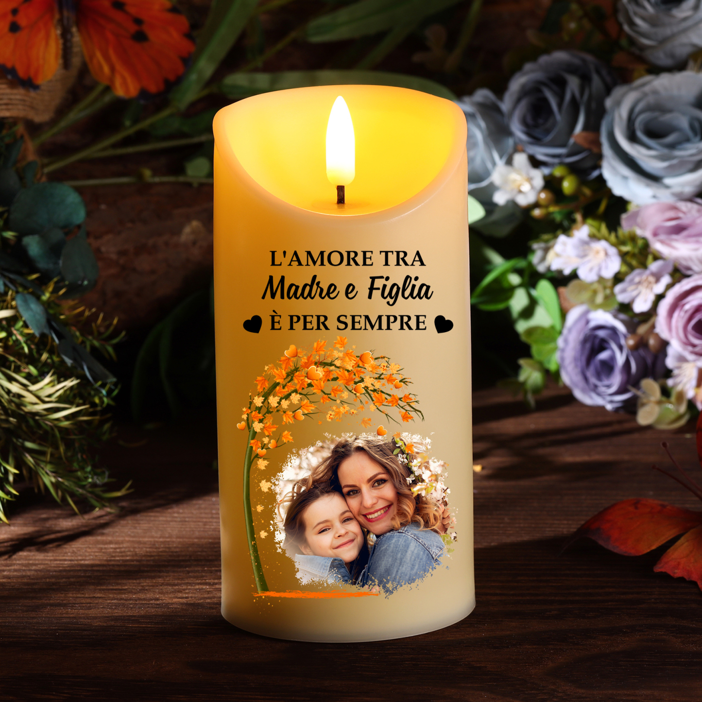 Candela LED Personalizzata con Foto – Regalo Commemorativo per Mamma | Jessemade