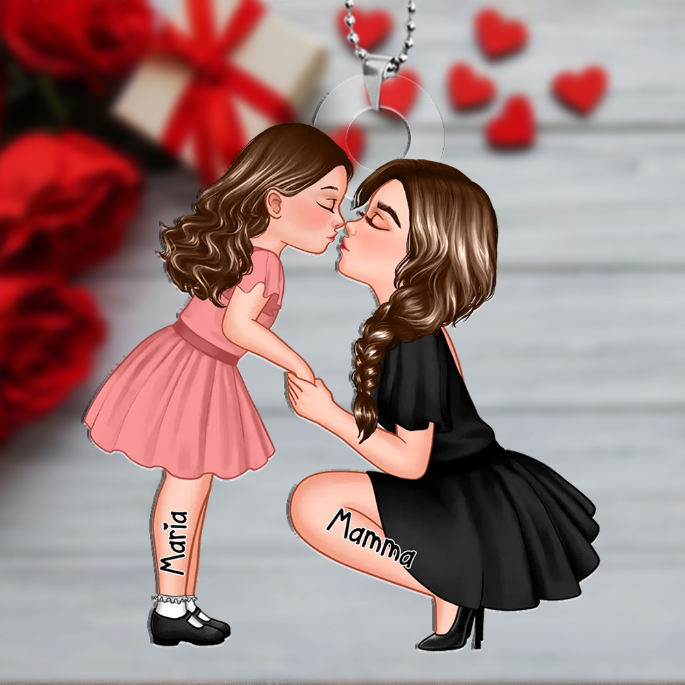 [Copy]Portachiavi Acrilico Personalizzato – Mamma & Figlio/Figlia con 2 Nomi – Accessorio Calcio Regalo Speciale | Jessemade