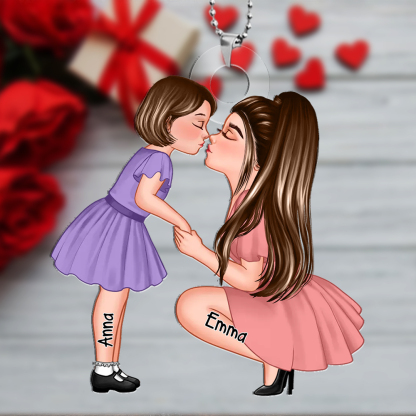 Portachiavi Acrilico Personalizzato – Mamma & Figlio/Figlia con Nome –Regalo Speciale | Jessemade