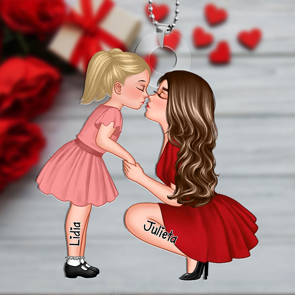 Portachiavi Acrilico Personalizzato – Mamma & Figlio/Figlia con Nome –Regalo Speciale | Jessemade