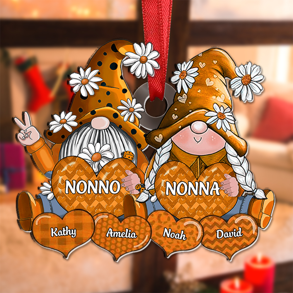 Decorazione appesa domestica ornamento acrilico gnomo gnoma personalizzato nonni nonno nonna