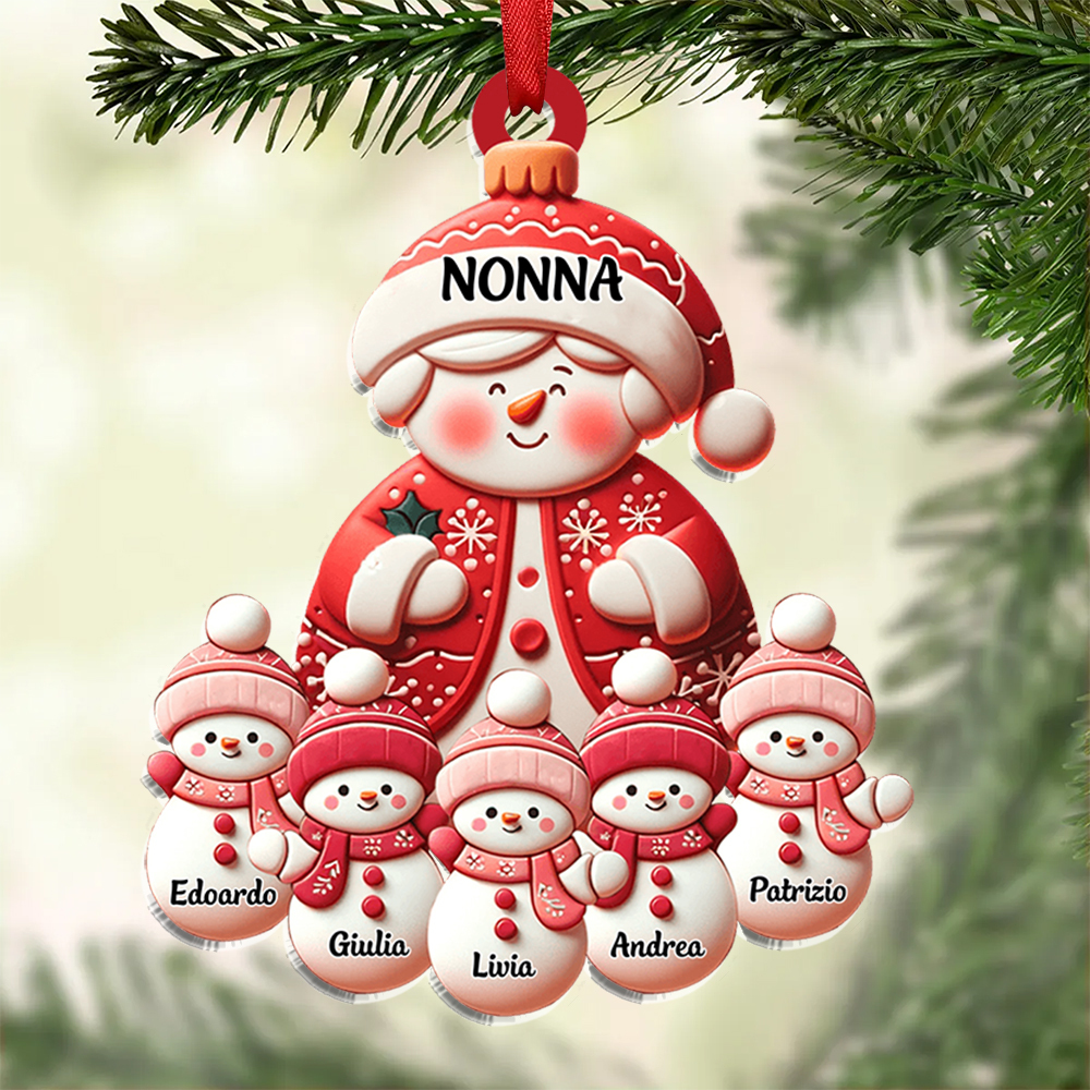 pupazzo di neve-Portachiavi/Pendente legno con nomi personalizzati regalo per nonna