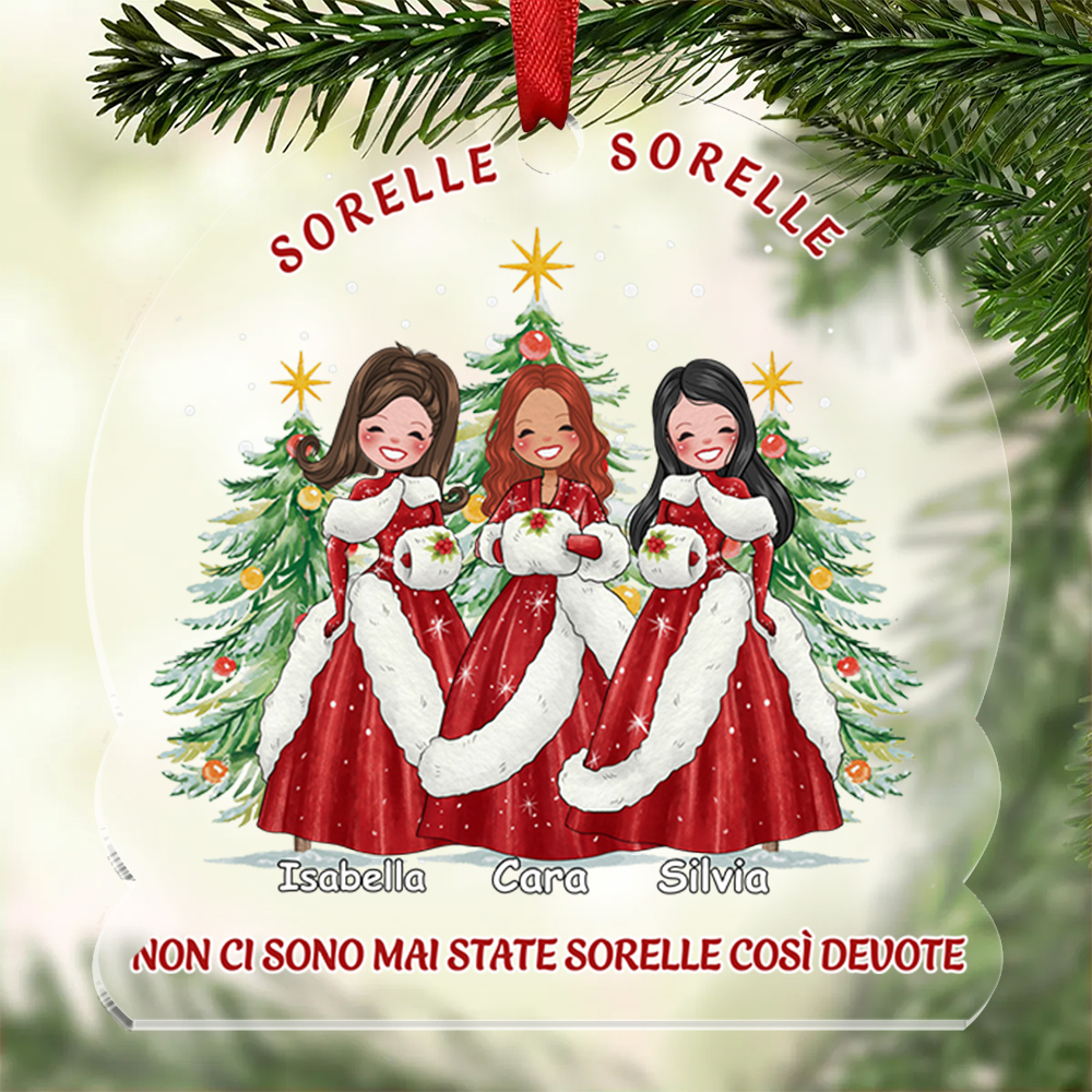 Sorelle sorelle-Portachiavi/Pendente acrilico con nomi personalizzati regalo per amica/sorella