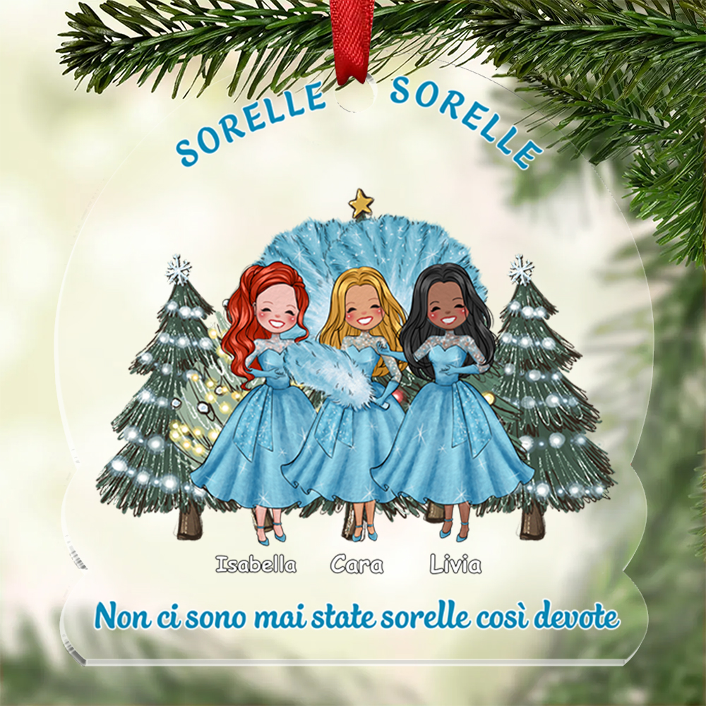 [Copy]Sorelle sorelle-Portachiavi/Pendente acrilico blu con nomi personalizzati regalo per amica/sorella